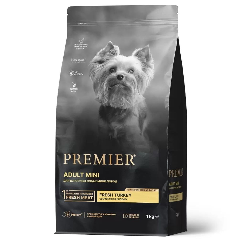 Сухой корм PREMIER Dog для собак мелких пород с индейкой - 1 кг
