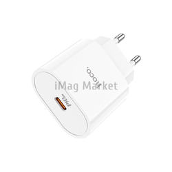 Сетевое зарядное устройство Hoco C76A Plus, 1 USB-C, 20W, 3A, белый