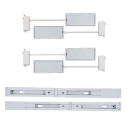 ULB-P37-12W-SPFR-K WHITE 3М SET42 Светильник-прожектор светодиодный трековый. в составе набора из 4штук. с шинопроводом 2штx50см. Сетевой шнур 3м. Спектр для фотосинтеза. Корпус белый. ТМ Uniel