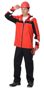 Куртка "Сидней" красная с черным и СОП тк.Rodos (245 гр/кв.м) (ЧЗ)