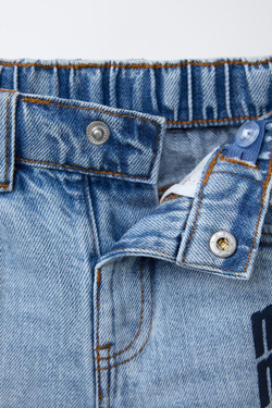 ZARA ДЖИНСОВЫЕ ШОРТЫ С ПРИНТОМ MICKEY MOUSE © DISNEY, ГОЛУБОЙ