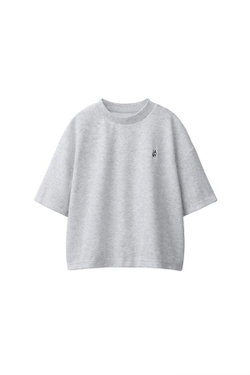 ZARA КОМПЛЕКТ ИЗ ФУТБОЛКИ И ШОРТОВ ИЗ МАХРОВОЙ ТКАНИ, СЕРЫЙ МЕЛАНЖ
