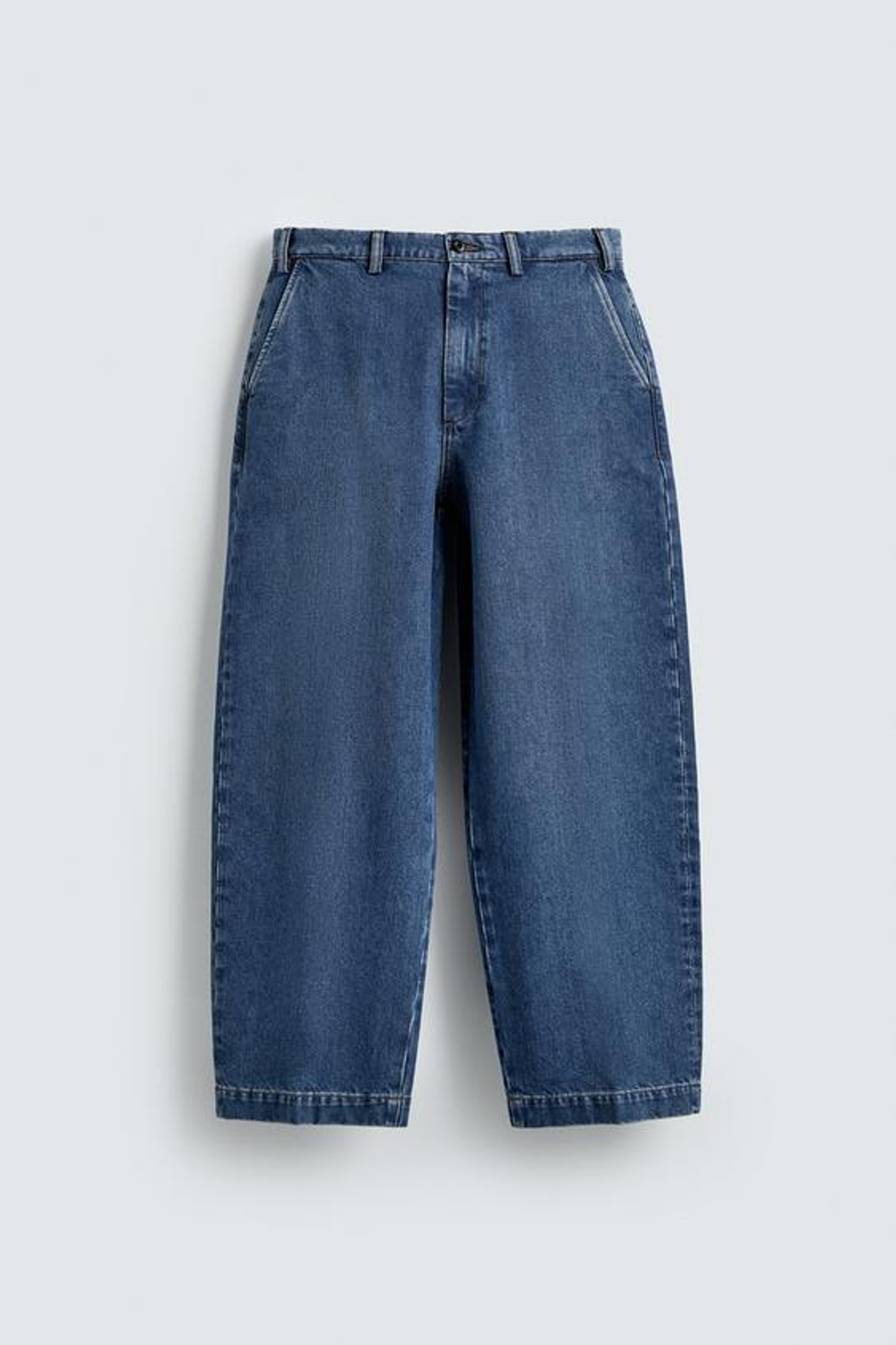 ZARA ДЖИНСЫ ЧИНОС STRAIGHT FIT, СИНИЙ