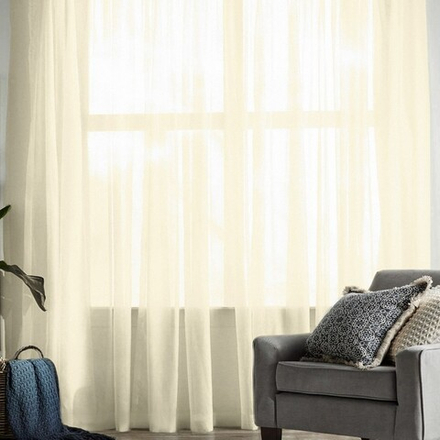 Занавеска из вуали "Ф. СИРЕНА" на шторной ленте, цвет шампань, Польша.