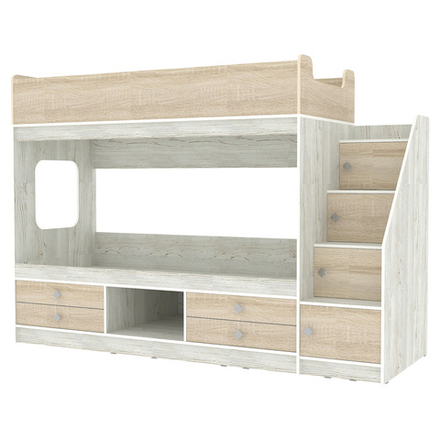 Двухъярусная кровать КарИВи Л-Д606.3 80х190 Винтерберг Дуб Сонома