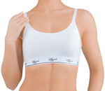 Хлопковый бюстгальтер-топ с брендированной резинкой (Размер: S) (Цвет: белый)