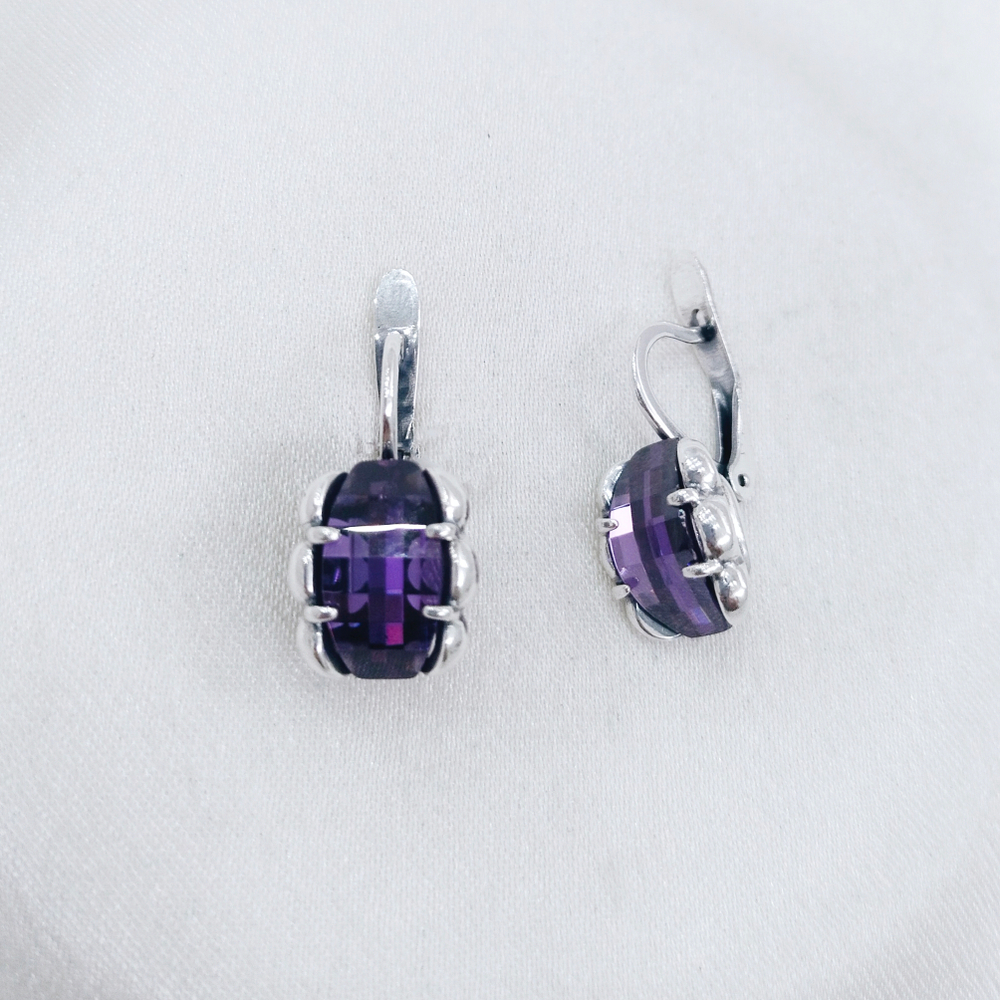 "Кальяри" серьги в серебряном покрытии из коллекции "Метаморфозы" от Jenavi с английским замком