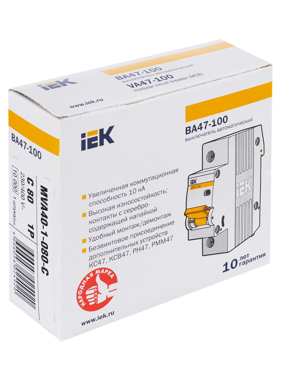 KARAT Автоматический выключатель ВА47-100 1P C 80А 10кА IEK