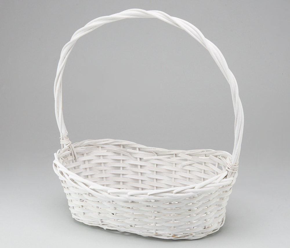 Корзина 45х28/15см Ива с ручкой (Белый)