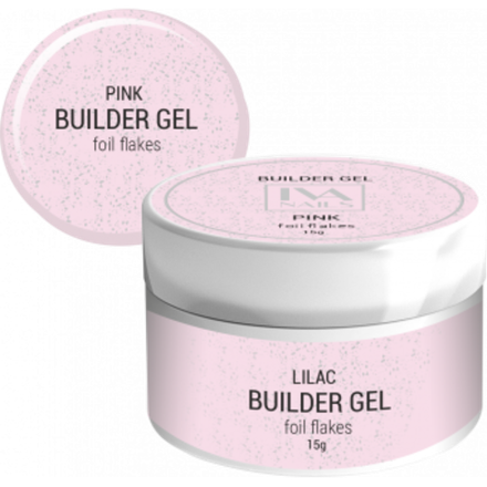 Моделирующий гель Foil Flakes PINK, IVA NAILS, 15гр