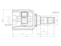 ШРУС внутренний UNIO CVJ-30073