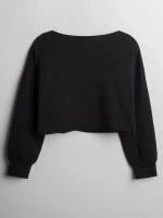 Лонгслив для девочки укороченный, черный