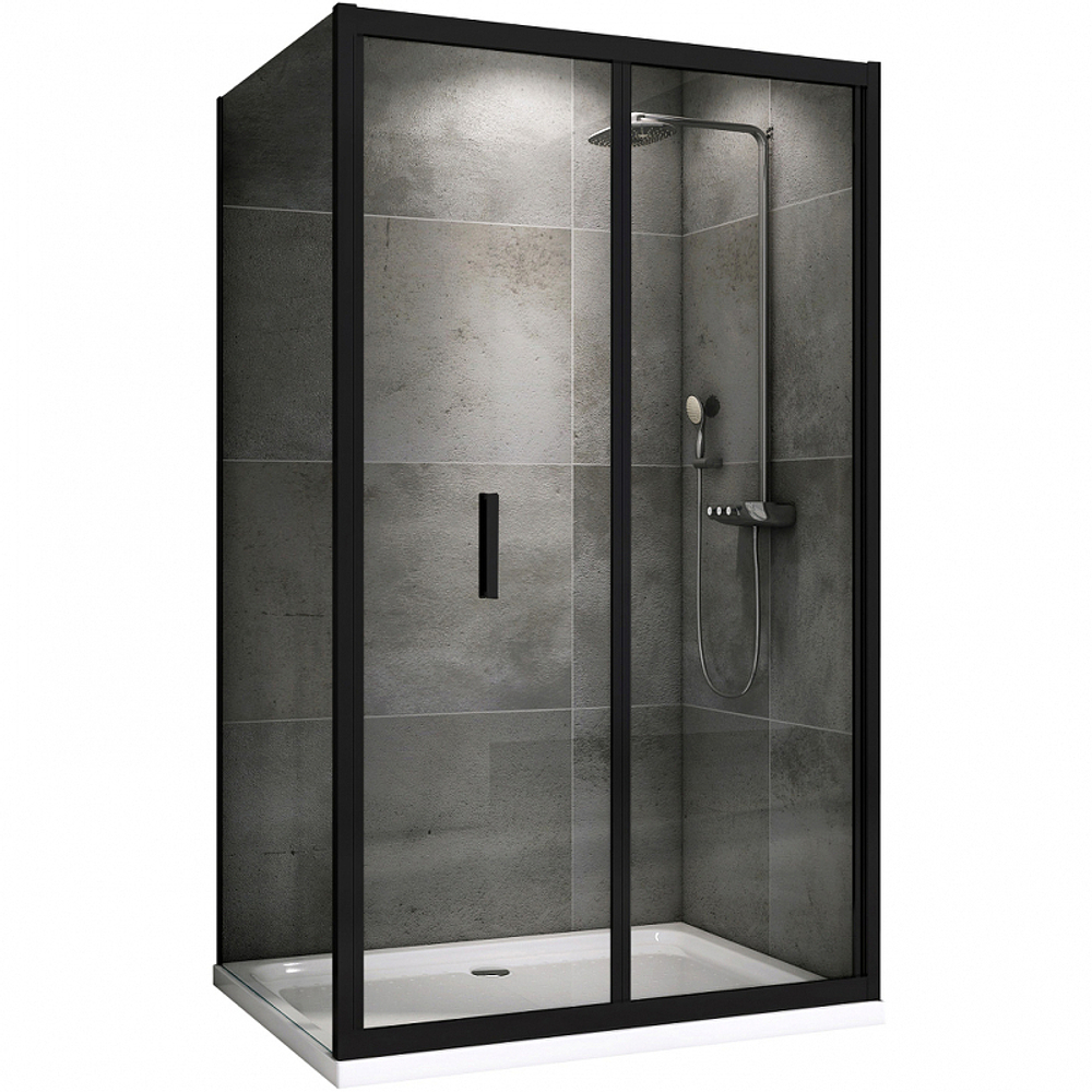 Душевой уголок Abber Sonnenstrand 100х85 AG07100B-S85B профиль Черный стекло прозрачное