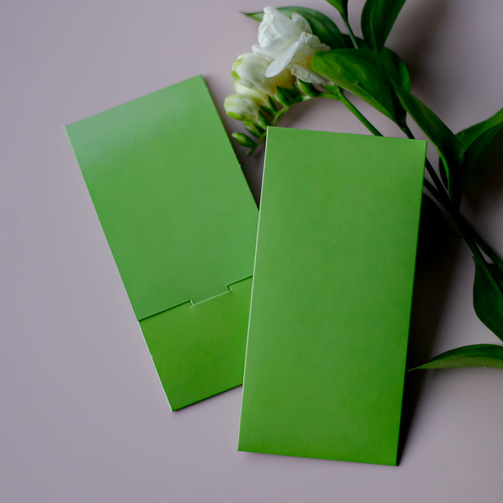 D-589 ЗЕЛЕНЫЙ конверт (цена за упаковку из 5 штук)