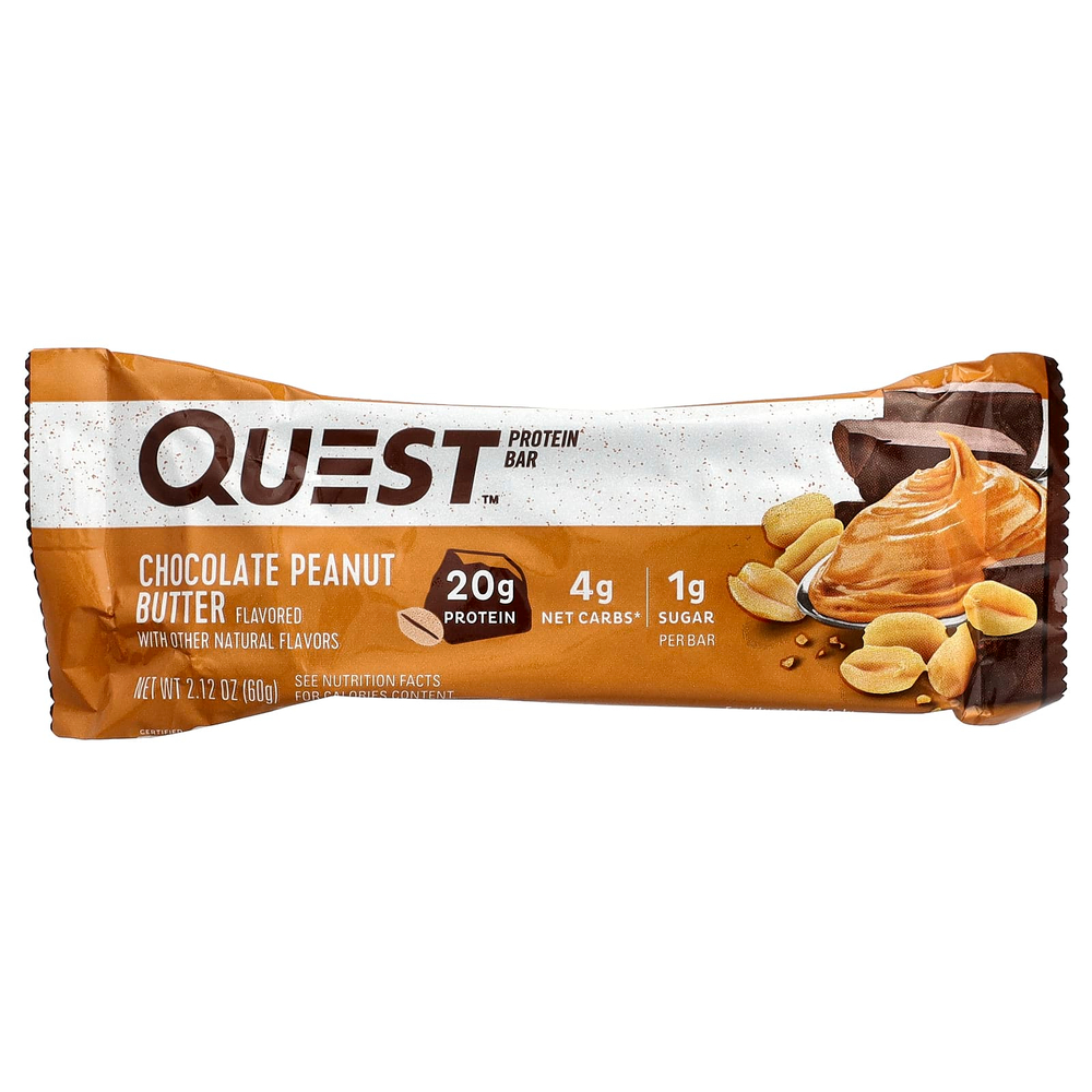 Quest Nutrition, протеиновый батончик, шоколад и арахисовая паста, 12 батончиков по 60 г (2,12 унции)