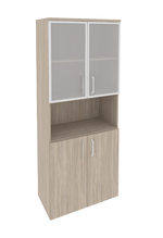 Шкаф высокий широкий с 2 комплектами дверей и стеклом в раме Onix