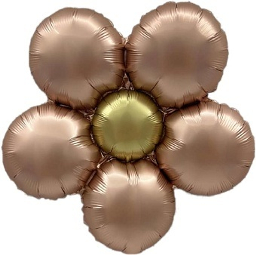 К Мини фигура Цветок Ромашка (надув воздухом) Розовое золото Сатин 18''/46 см.