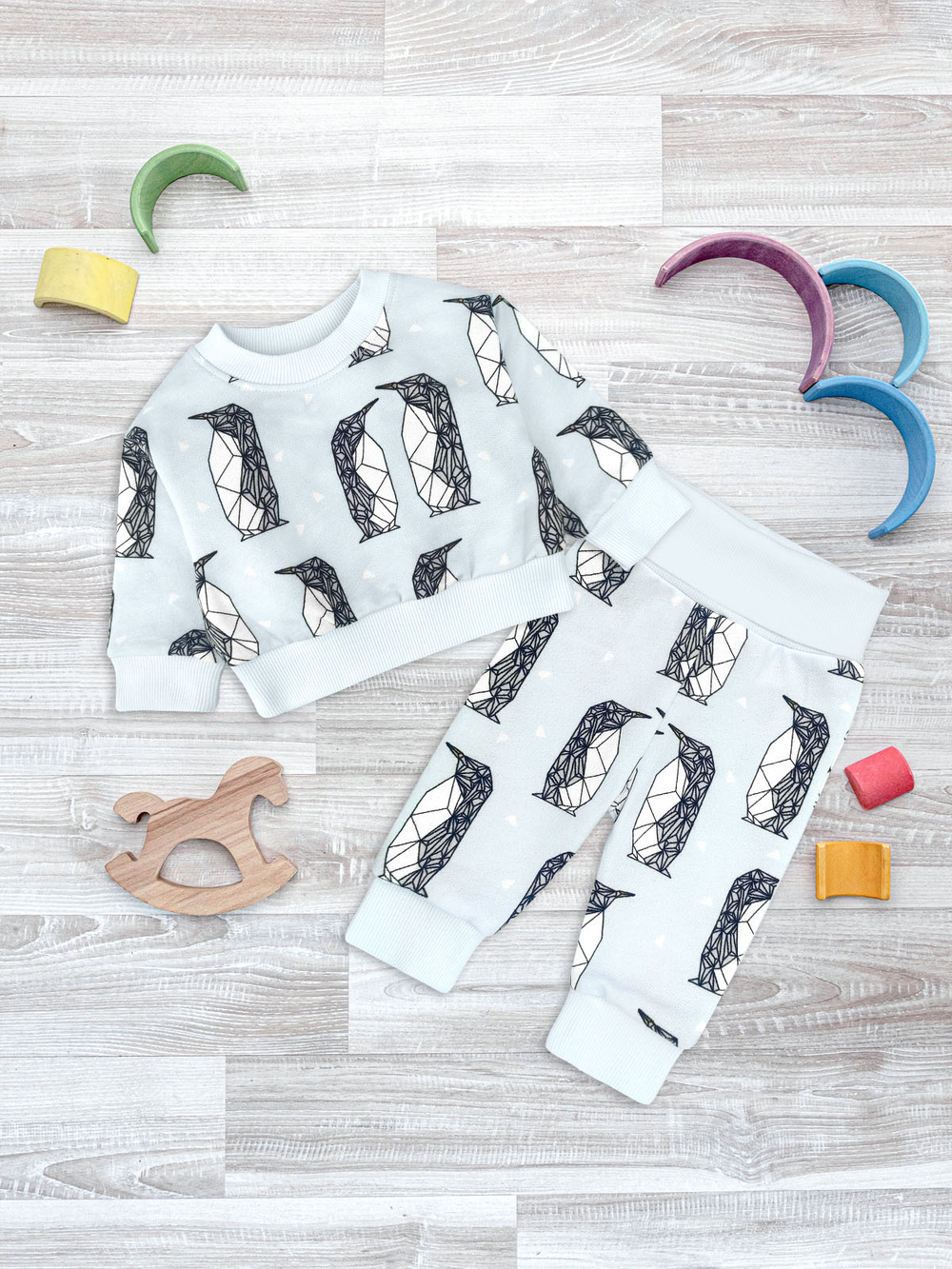 Утеплённый комплект Mjölk Пингвины, уценка