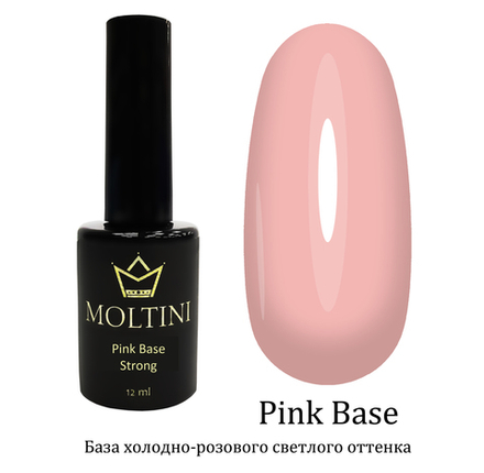 Каучуковая камуфлирующая база Moltini Pink Base, 12 ml