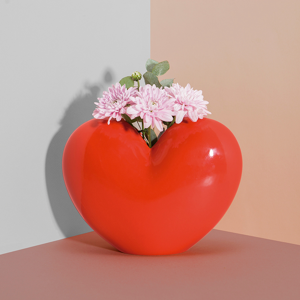 Ваза для цветов love, 15,5 см, красная