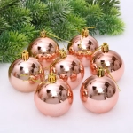 Новогодние шары 6 см (набор 24 шт) «Глянец», розовое золото