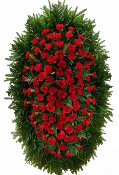Траурный венок из живых цветов №31