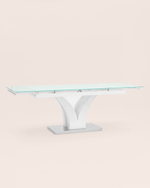 Стол обеденный Верона раскладной 160-220*90 глянцевый белый