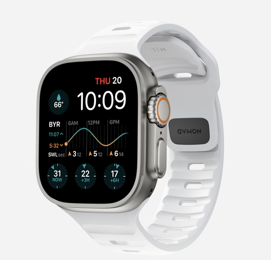 Ремешок Nomad Sport Slim Strap M/L, white - Apple Watch Ultra (49mm) 8/7 (45mm)/6/SE/5/4 (44mm)/3/2/1 (42mm)