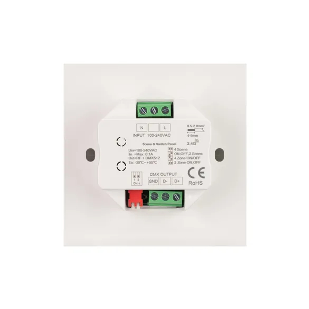INTELLIGENT ARLIGHT Кнопочная панель SMART-DMX512-801-22-4G-4SC-DIM-IN White (230V, 2.4G) (IARL, IP20 Пластик, 5 лет) 037333