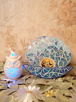 Набор для творчества мозаика стеклянная Ракушка Бирюзовая 18 см.