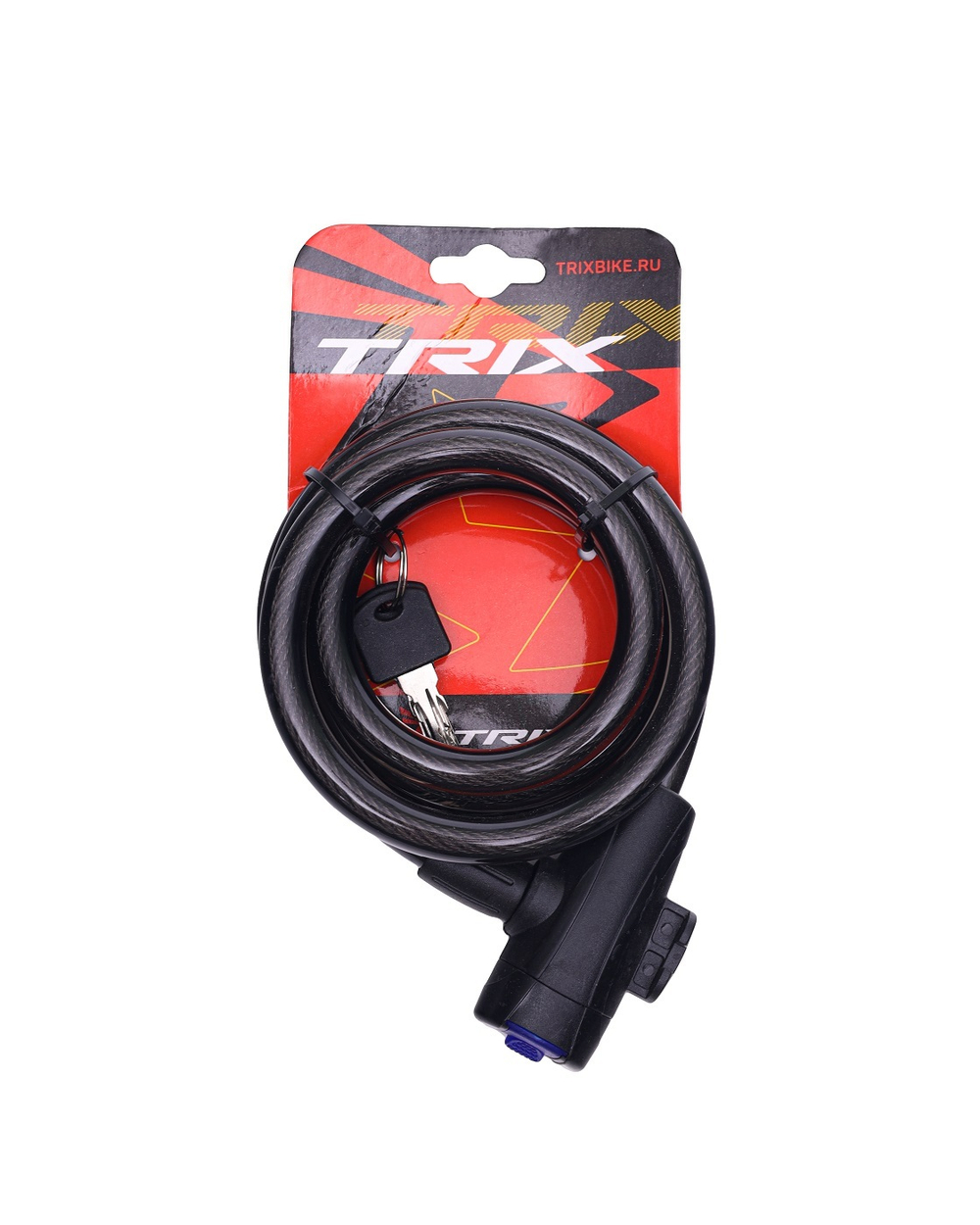 Замок велосипедный TRIX, с ключами, черный