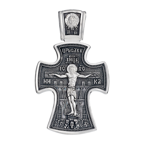 Крест из серебра/Частичное чернение/Николай Чудотворец