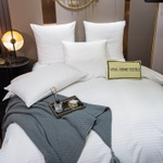 Постельное белье Страйп Сатин Однотонный Отель белый 1x1 CTH036157