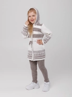 Кардиган вязаный на молнии с капюшоном для девочки