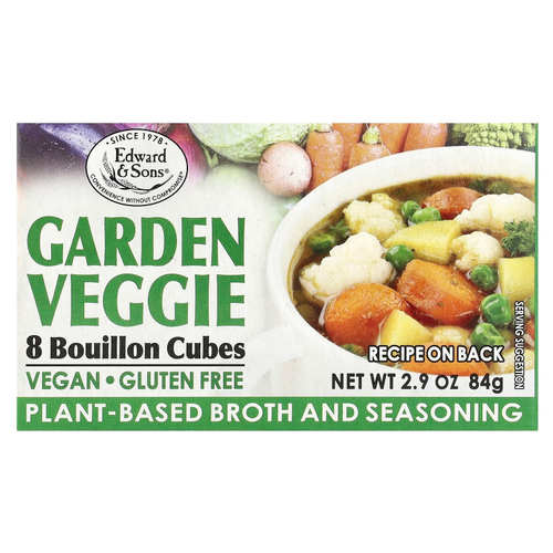 Edward & Sons, Edward & Sons, Garden Veggie, Bouillon Cubes, 8 Cubes