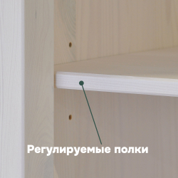 Шкаф 104х59х211, Мадейра, распашной для одежды, деревянный, в прихожую, гостиную, спальню ассив сосны, с полками и штангой, Dipriz