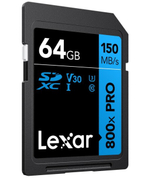 Карта памяти Lexar High-Performance 800xPro Blue SDXC 64GB UHS-I U3 V30, R 150 МБ/с