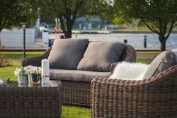 "Кон Панна" диван из искусственного ротанга двухместный, цвет коричневый