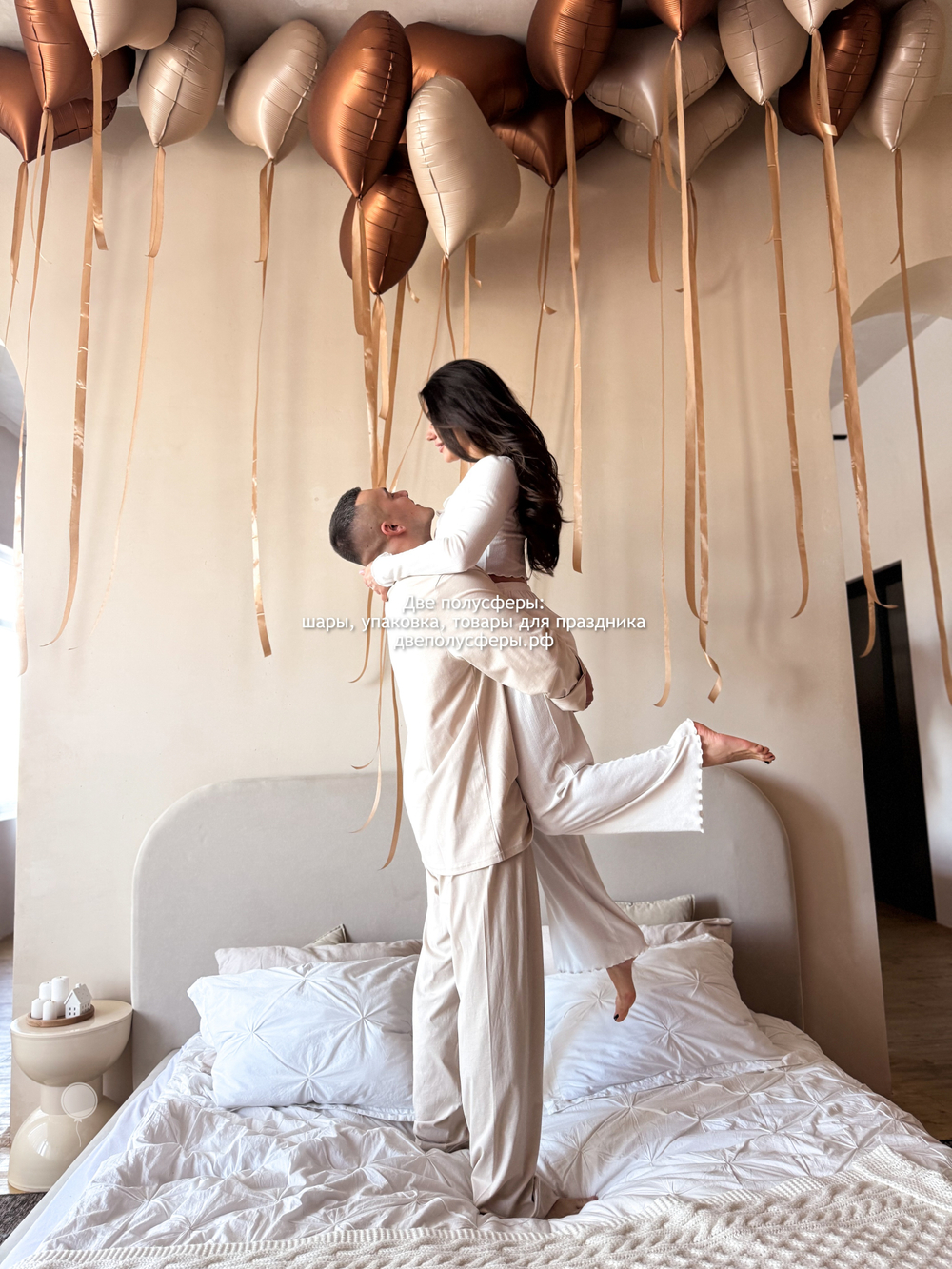 Набор сердец латте и шоколад