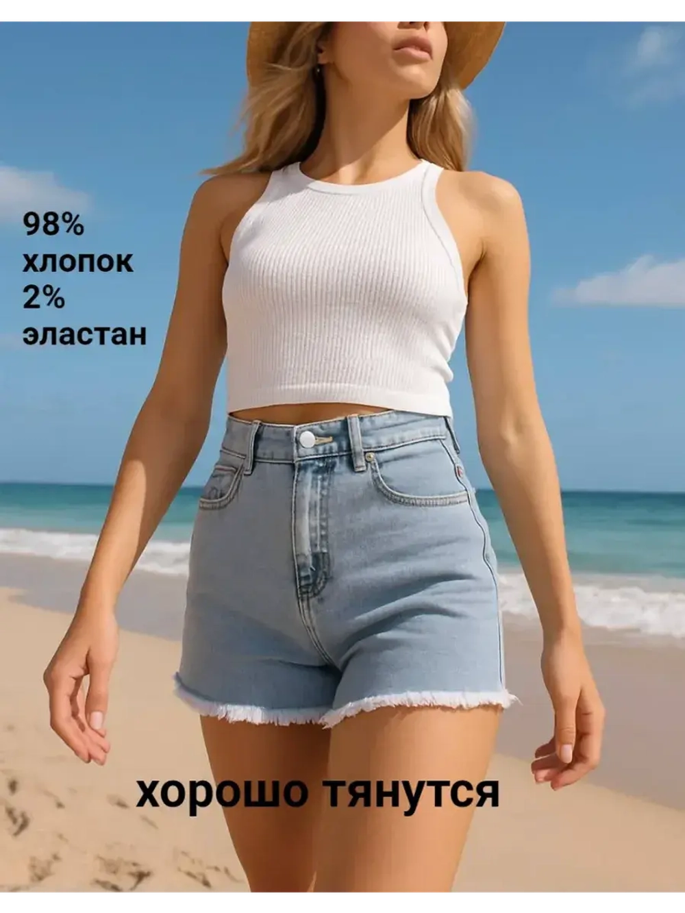 Шорты джинсовые летние широкие короткие клеш бахрома