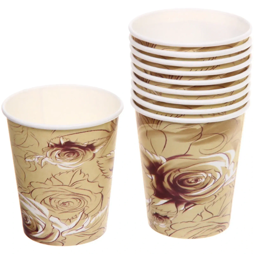 Стакан бумажный 0,2л в наборе 10 шт «Изящные цветы»