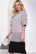 Платье "Кайла" (серо-черное) П8389 LT Collection