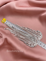 Брошь в форме сердечка с монилью и стразовой бахромой