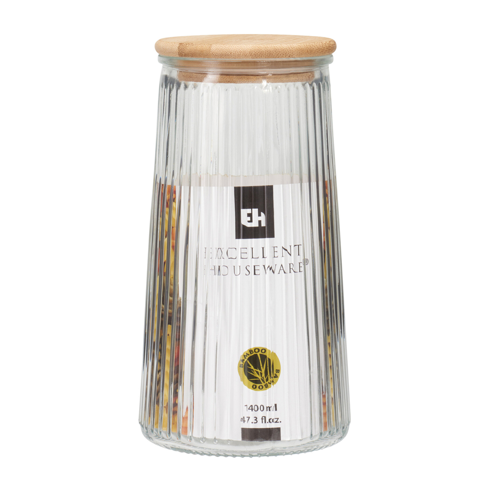 Банка для хранения ребристая с крышкой 1400 мл