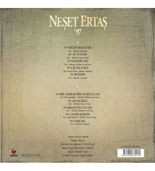 Vinil \ Пластинка \ Vynil Neşet Ertaş - NEŞET ERTAŞ '97 / LP