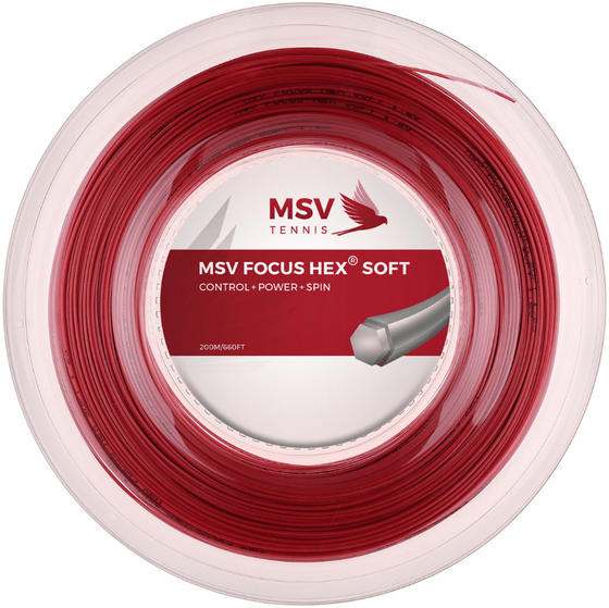 Теннисная струна MSV Focus Hex Soft RD - 1.25 Reel (200м), арт. 7016