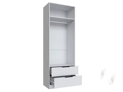 Шкаф Мадрид 0;8 с 2 ящ. с зеркалом (белый)