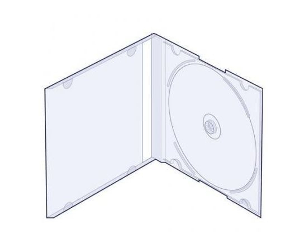Бокс для CD диска Slim 5 мм, прозрачный, 1 штука CD Slim Box Clear на 1 компакт диск
