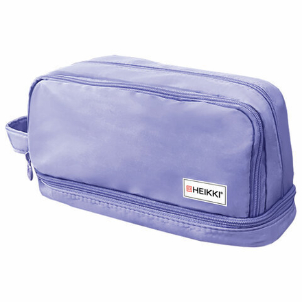 Пенал-органайзер HEIKKI (ХЕЙКИ) с ручкой, значки, 2 отделения, откидная планка, 22x13х10 см, фиолетовый, 273600