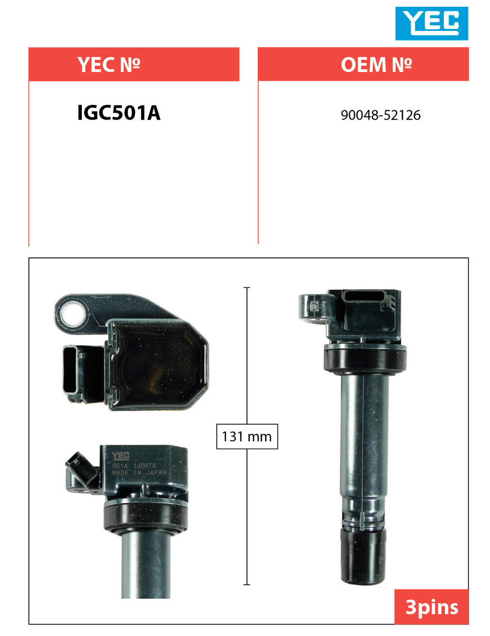 Катушка зажигания YEC IGC501A